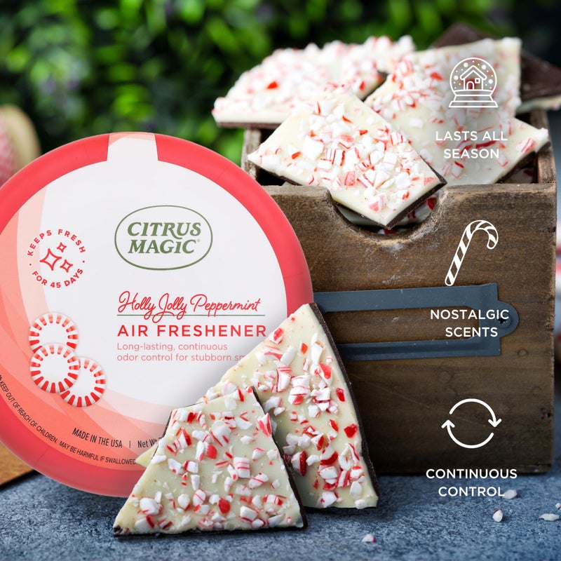 Citrus Magic Holiday Odor Absorbing Solid Air Freshener, Holly Jolly Peppermint, 7-Ounce, Pack of 3 - Image 5